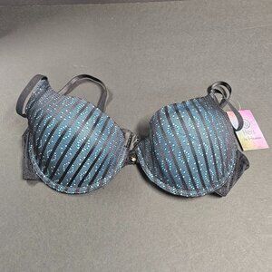 Hers by Herman 34B Turquoise with black lace bra